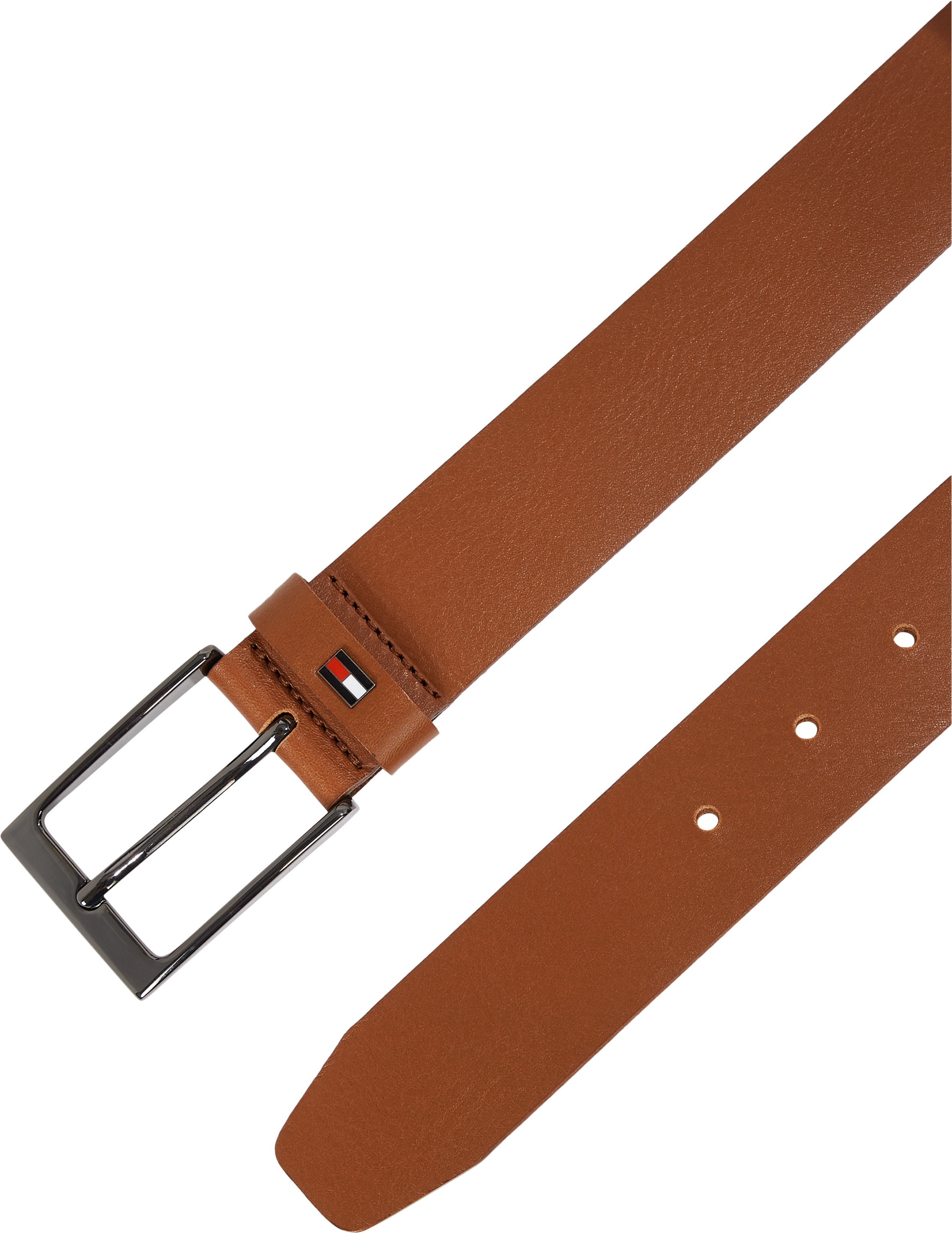 Tommy Hilfiger Ledergürtel »LAYTON 3.5 cm breit«, Metallpatch, Einfachdornschliesse