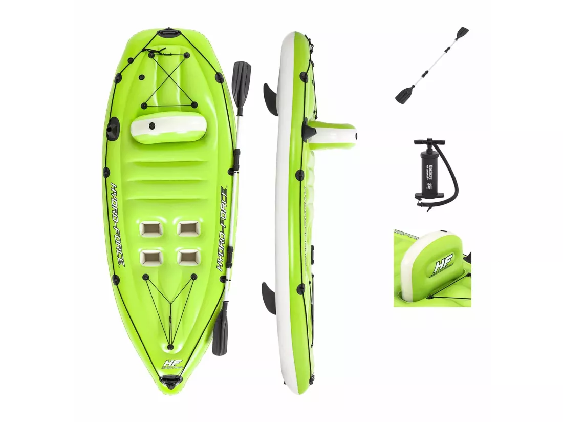 Kayak Gonflable Hydro Force Bestway Individual 270x100 cm avec Pagaie et Pompe de Gonflage