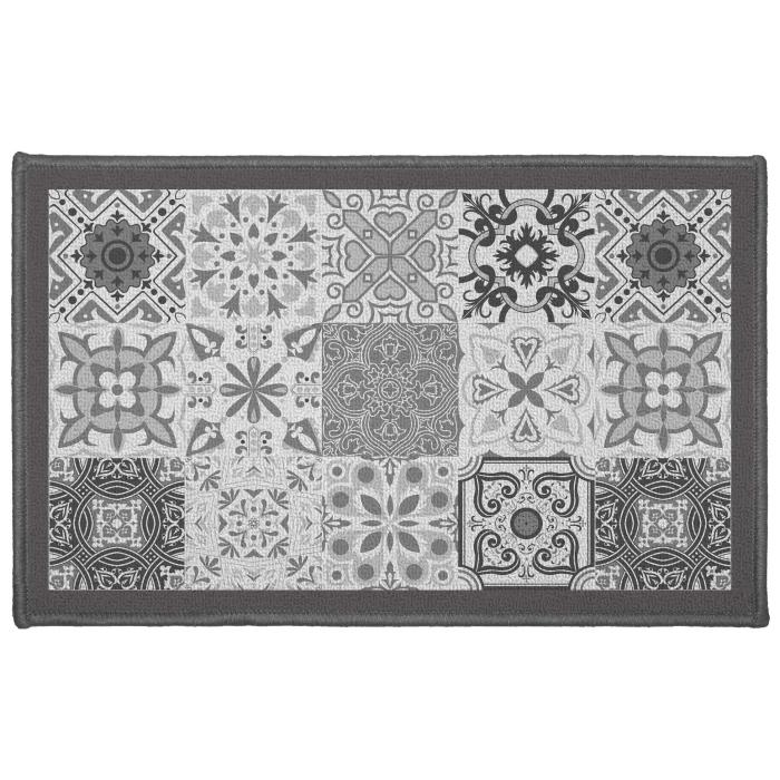 TAPIS DECO RECTANGLE 50X80 CM IMPRIME PERSANE GRIS