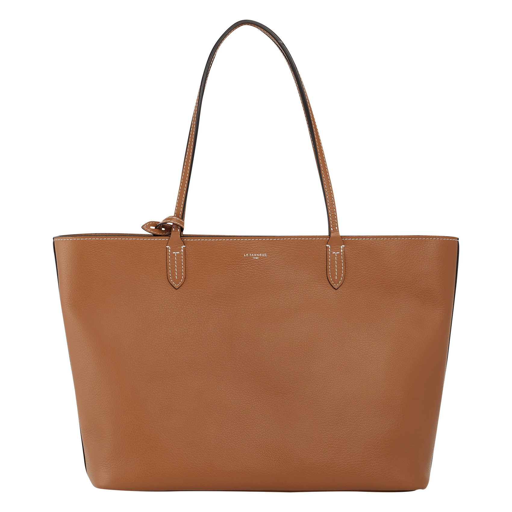 LOUISE - Sac porté épaule en cuir grainé | Marron