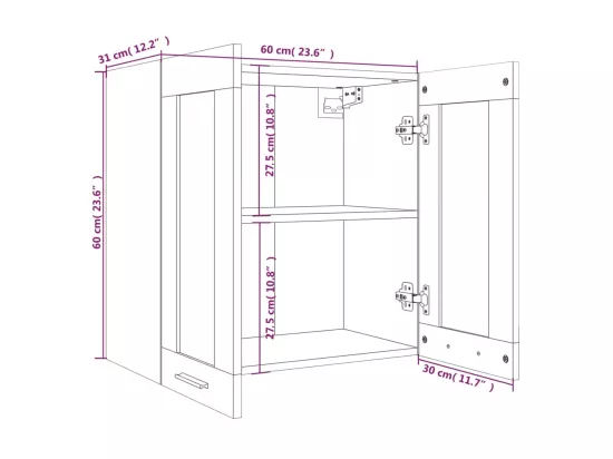 Armoire en verre suspendue 