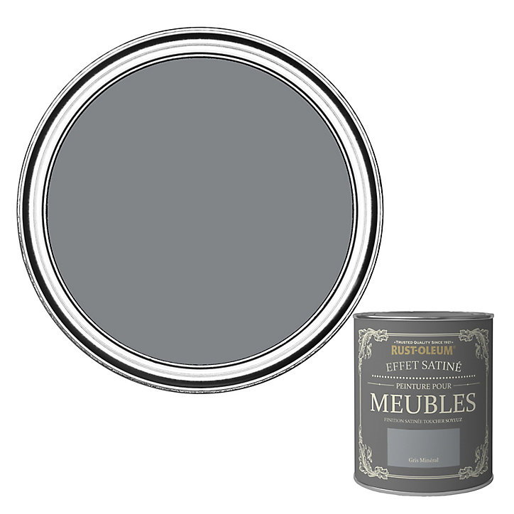 Peinture pour meubles Rust-Oleum gris minéral effet poudré satin 0,75L