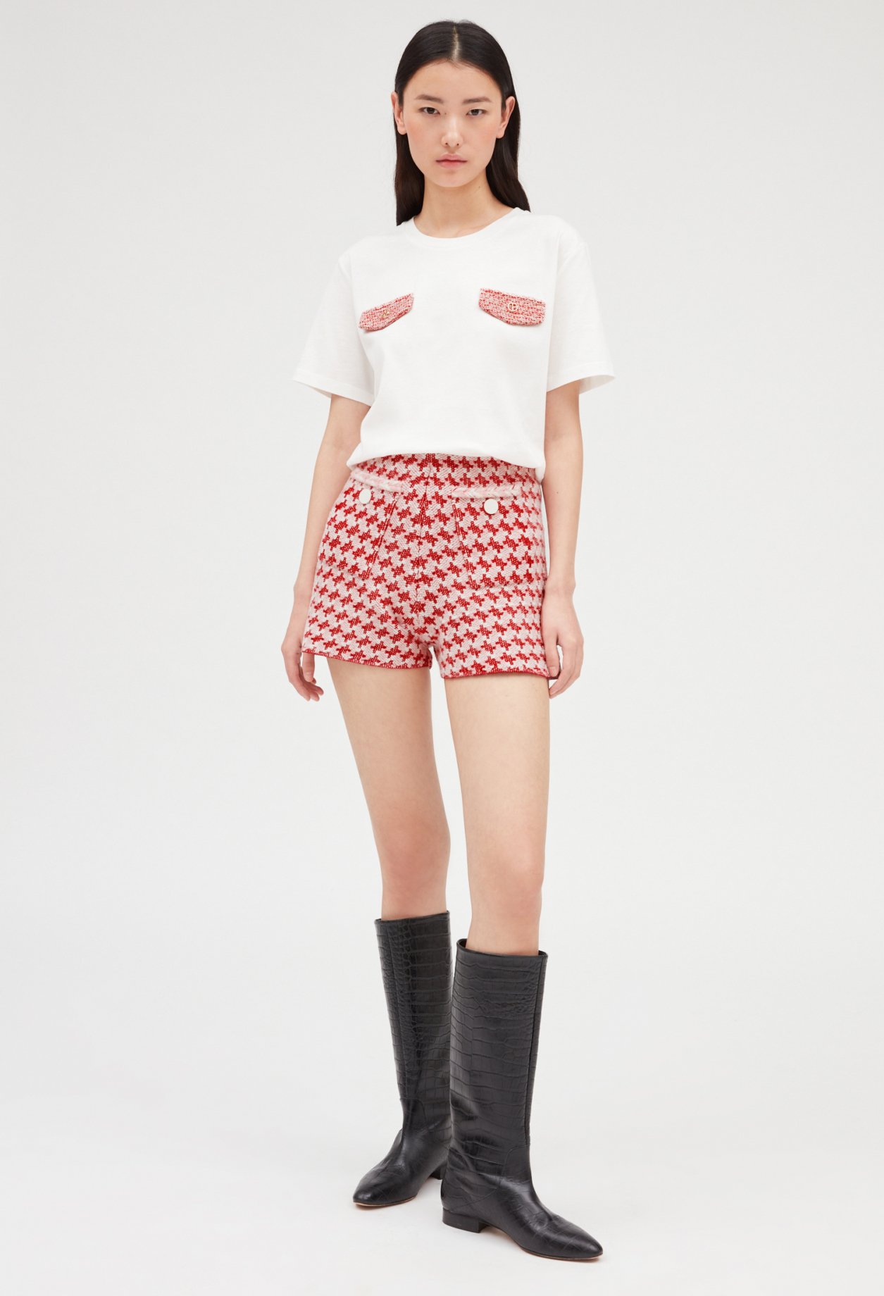 T-shirt ecru poches tweed