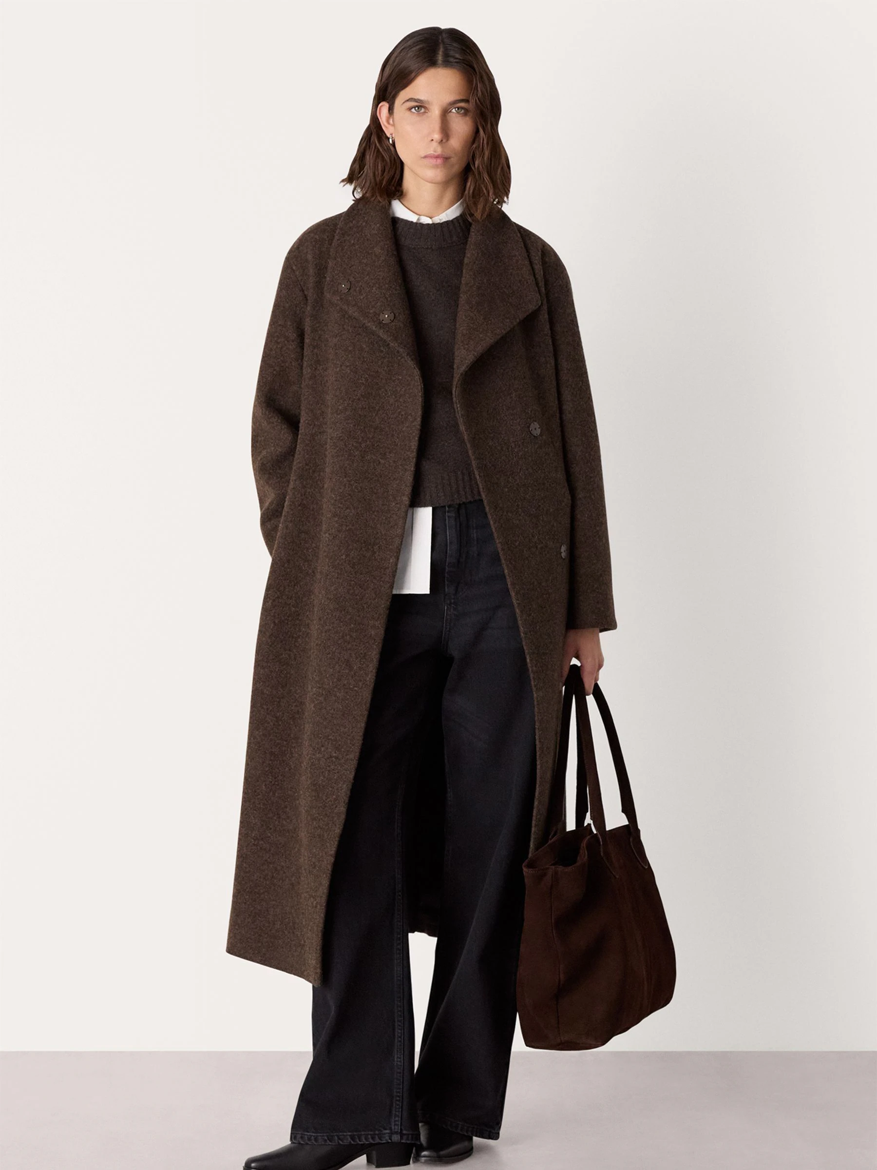 Taupe - Whistles Morgan jas met opstaande kraag