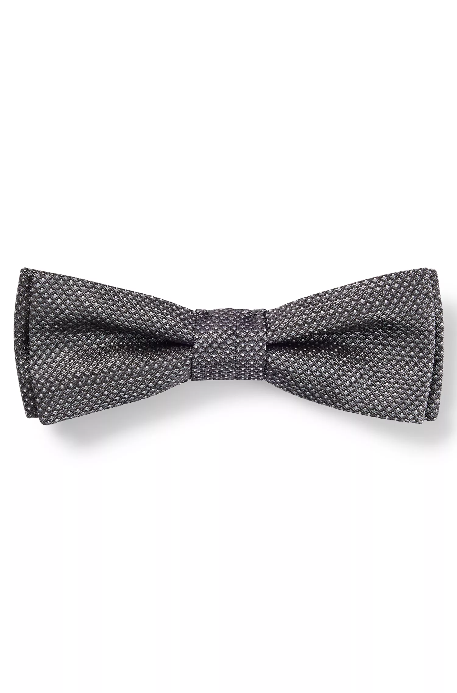 Conjunto de gravata borboleta e lenço de bolso BOSS em seda com estampa preta