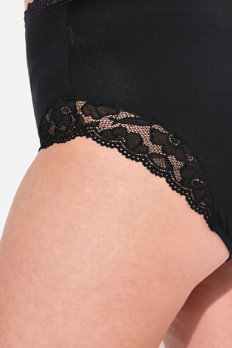 Maxislips, 3er-Pack, High Waist, Spitze