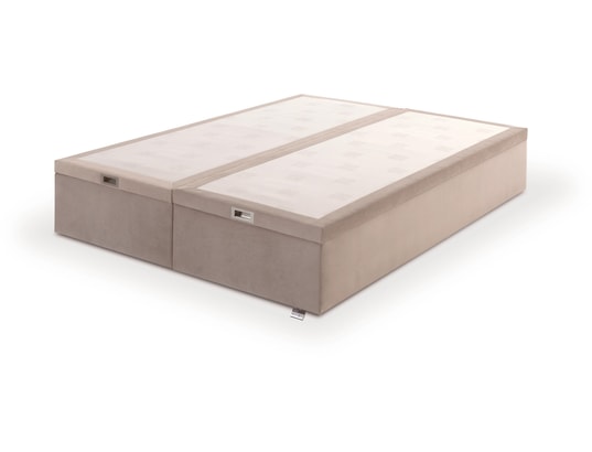 TEMPUR - Sommier 140 x 190 Premium 140x190cm velours gris perle D65
