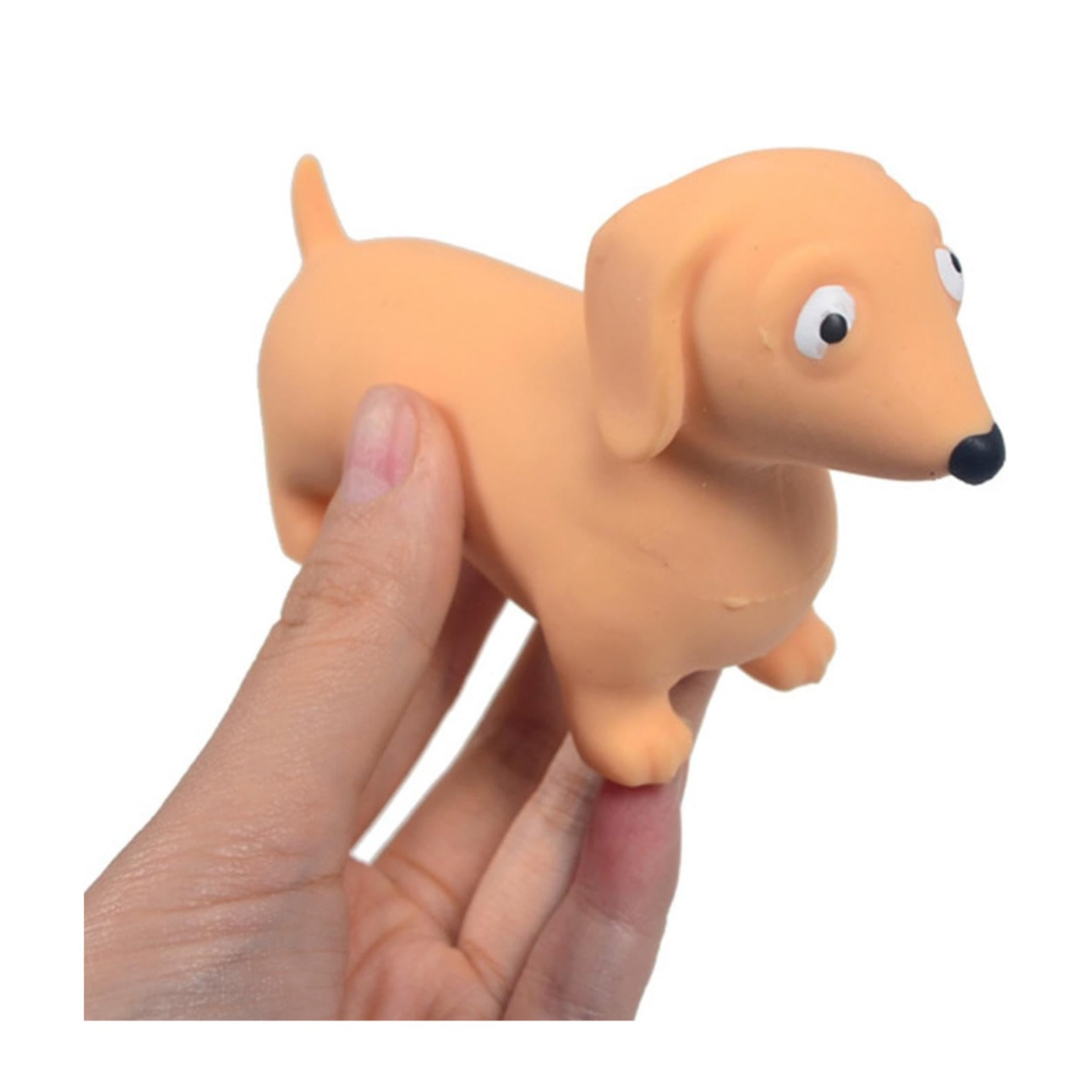 (12x7cm) Anti Stress Knautsch Dackel Squeeze Spielzeug Lustiger Squishy Dachshund - Assortiert