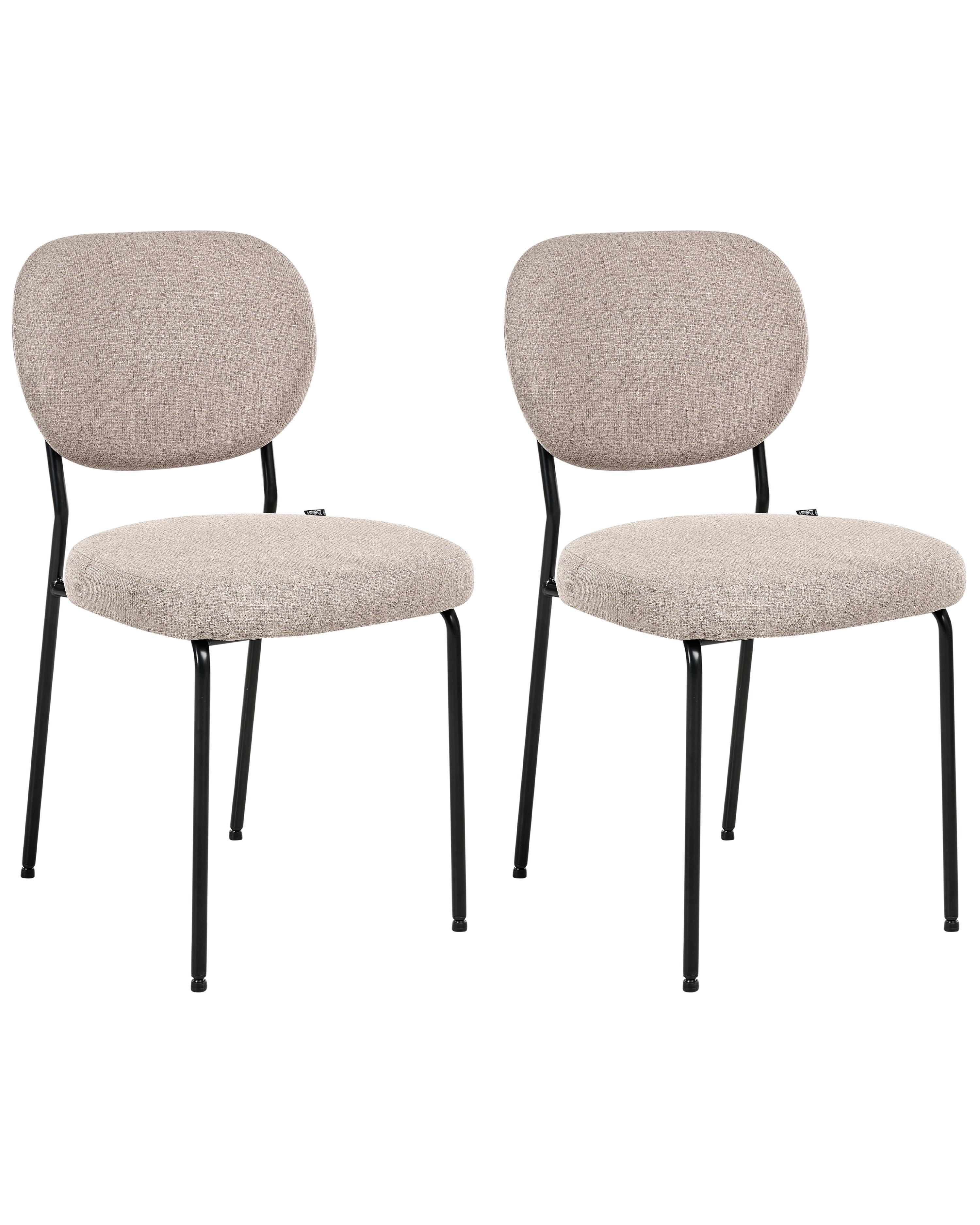 Set van 2 eetkamerstoelen LOLETA Stof Lichtbruin