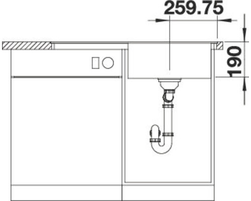 Blanco ZENAR 5 SF spoelbak, 903 x 498 mm, vulkanisch grijs, 527366, 1 bak, vlak ingebouwd, met afdruipgedeelte, bak rechts