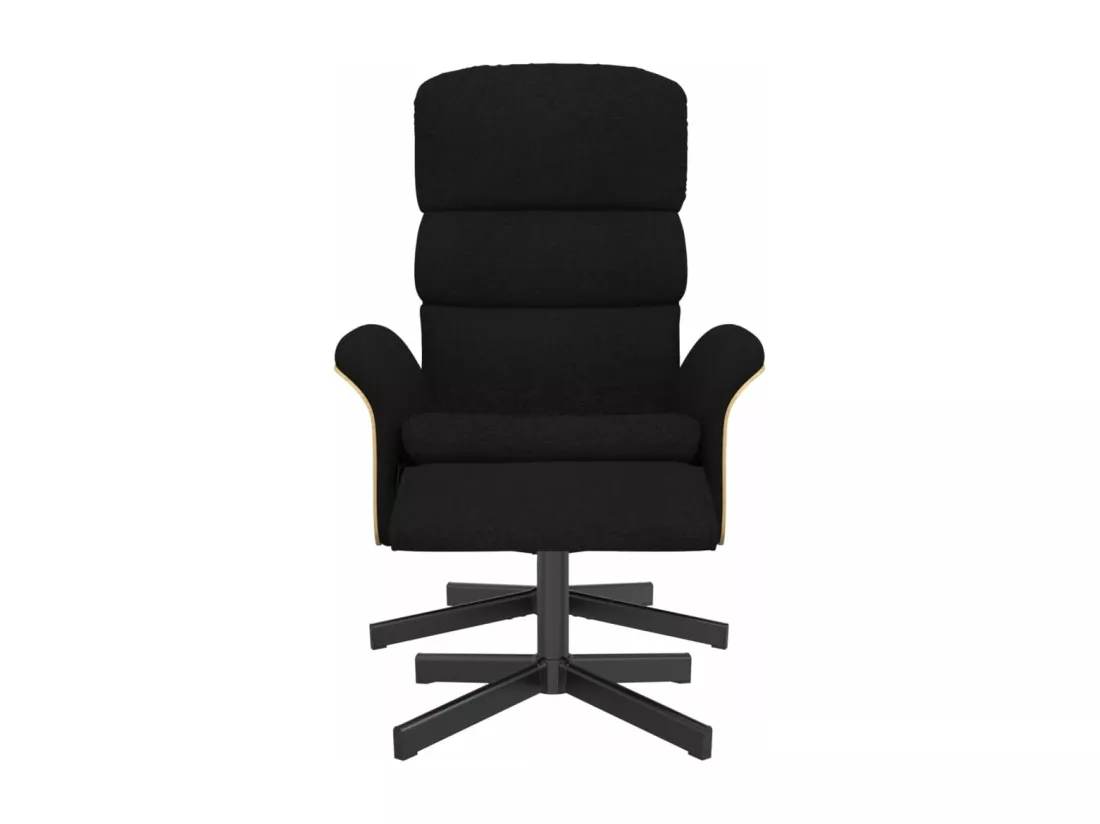Fauteuil inclinable avec repose-pied noir tissu