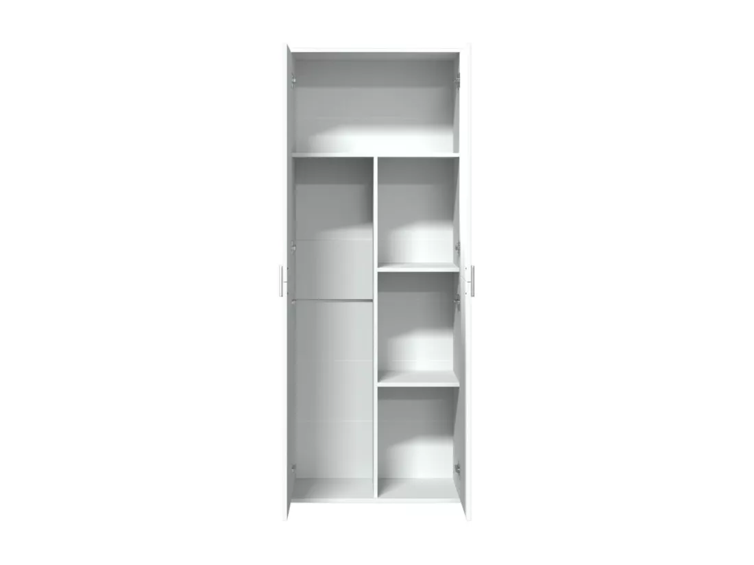 Buffet haut blanc 70x35x180 cm bois d'ingénierie