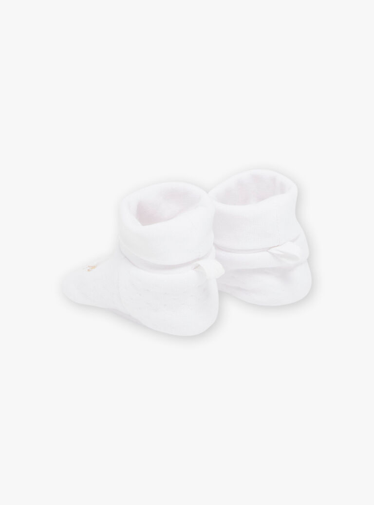 Chaussons de naissance écrus Girafe