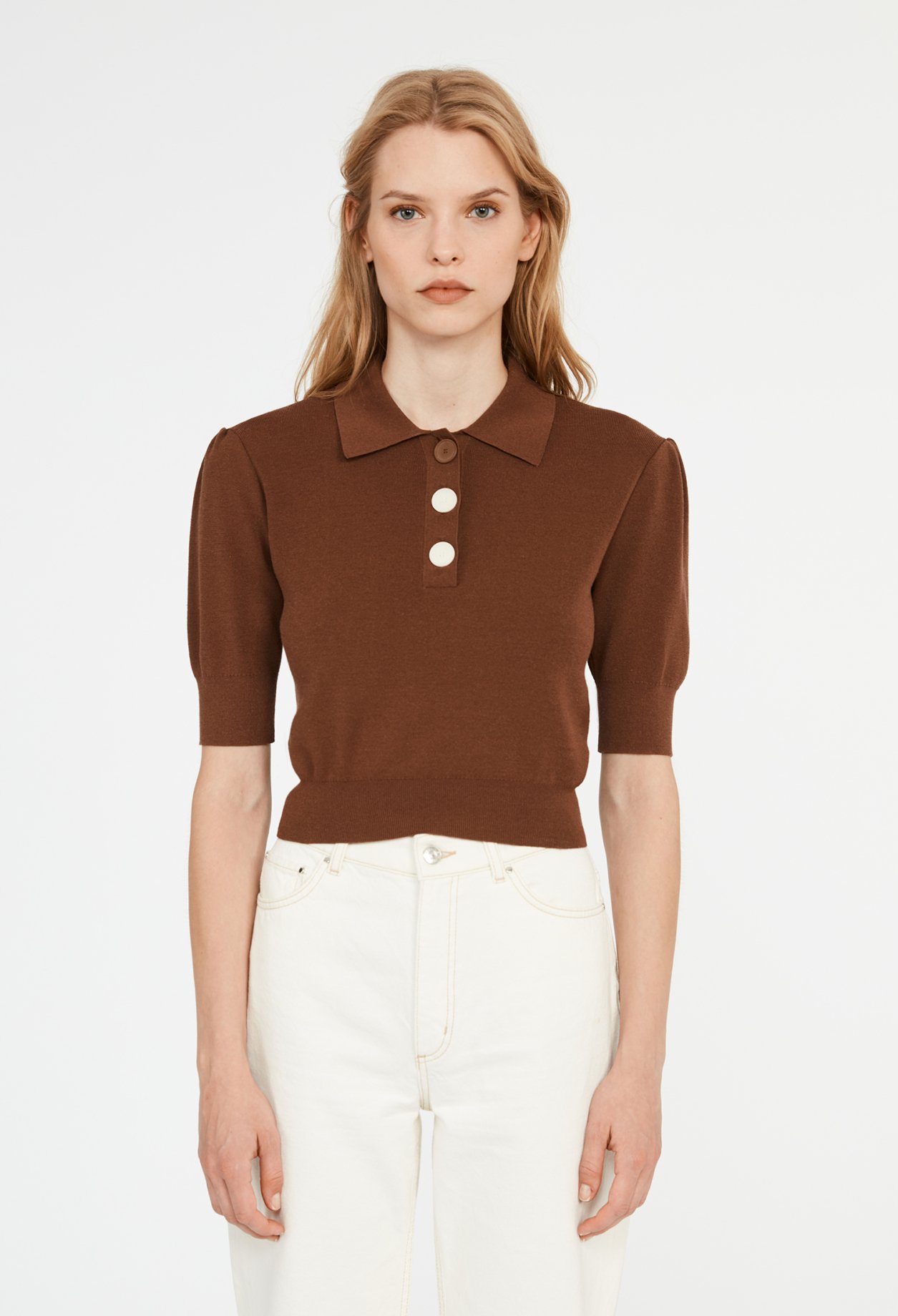 Polo maille &agrave; manches courtes