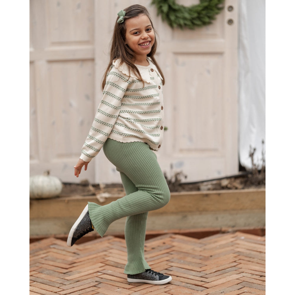 Køb Hanevild Shale Green Heart Cardigan
