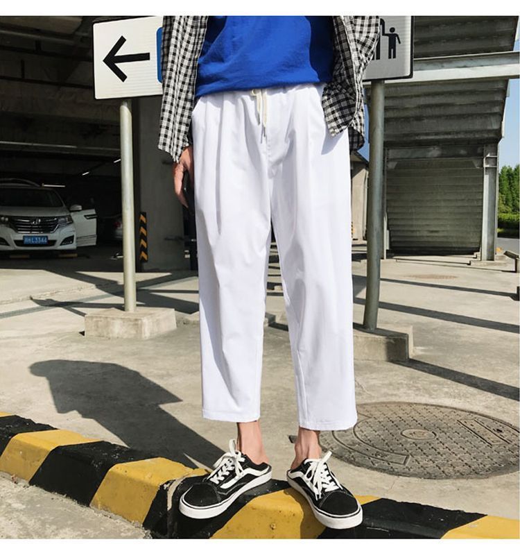 Nightbell - Cropped rechte broek met trekkoord