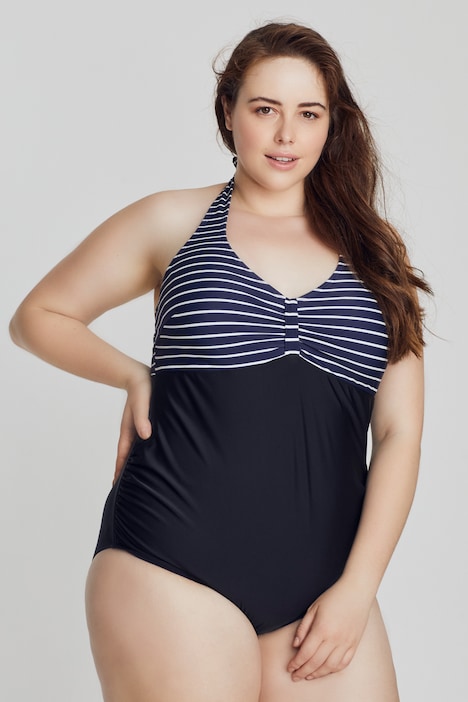 Bellieva-Badeanzug, Streifen, Umstandsmode, Softcups