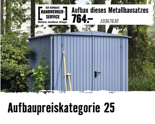 Biohort Neo 1B tuinhuis met dubbele deuren, 236 x 180 cm, donkergrijs metallic