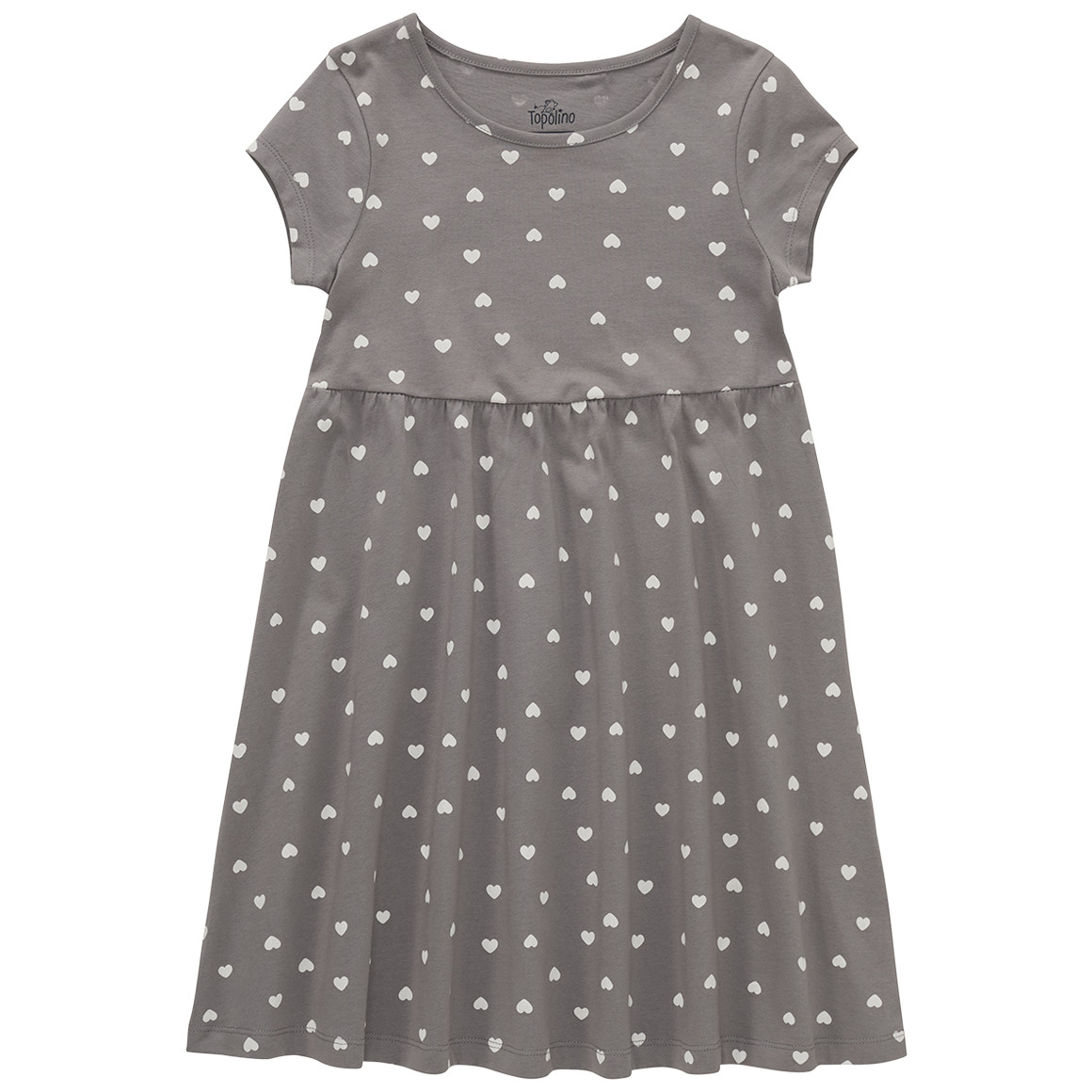 Topolino Mädchen Kleid mit Herz-Allover grau