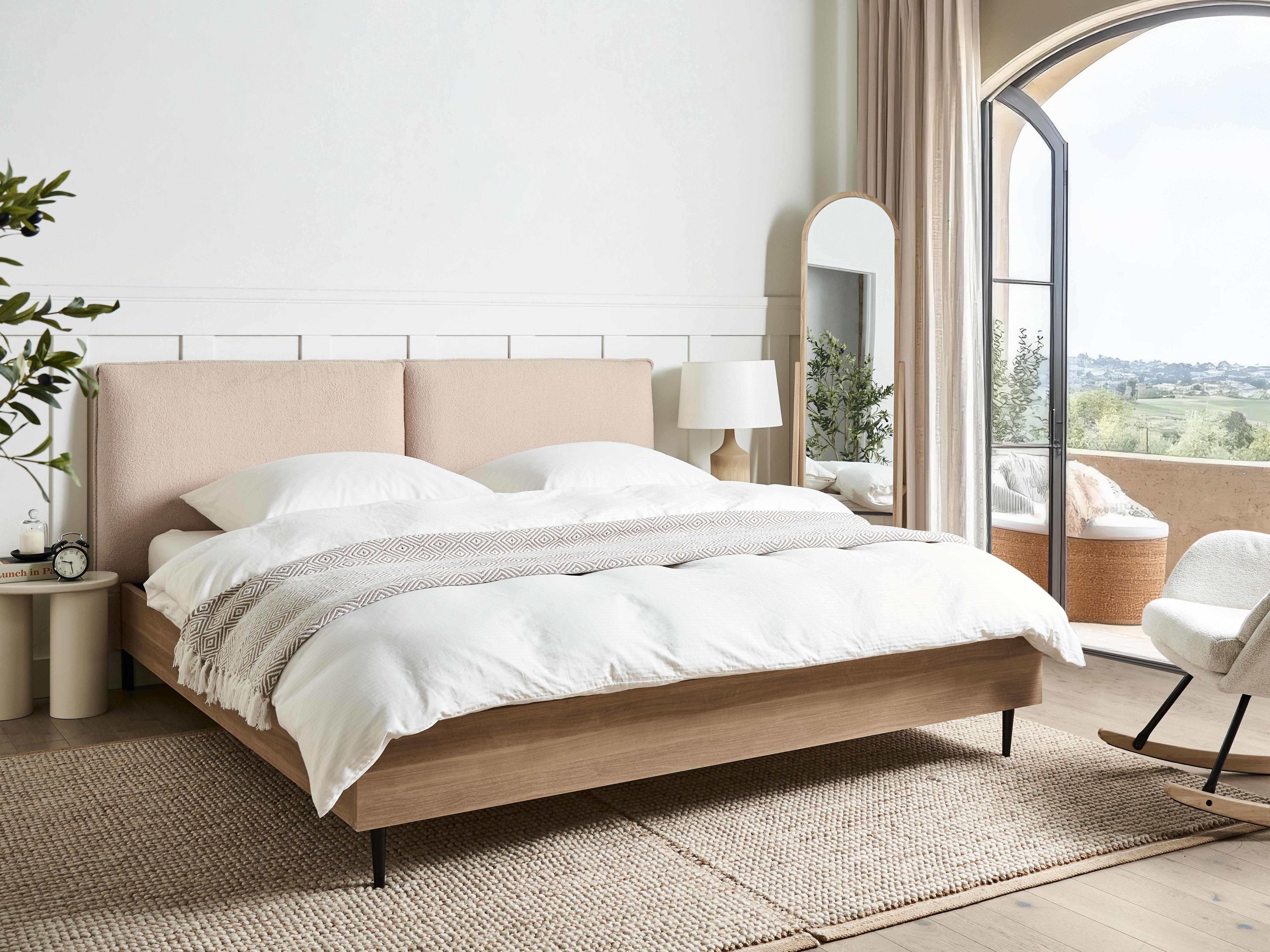 Bed Bouclé LIMANTON 180 x 200 cm Beige