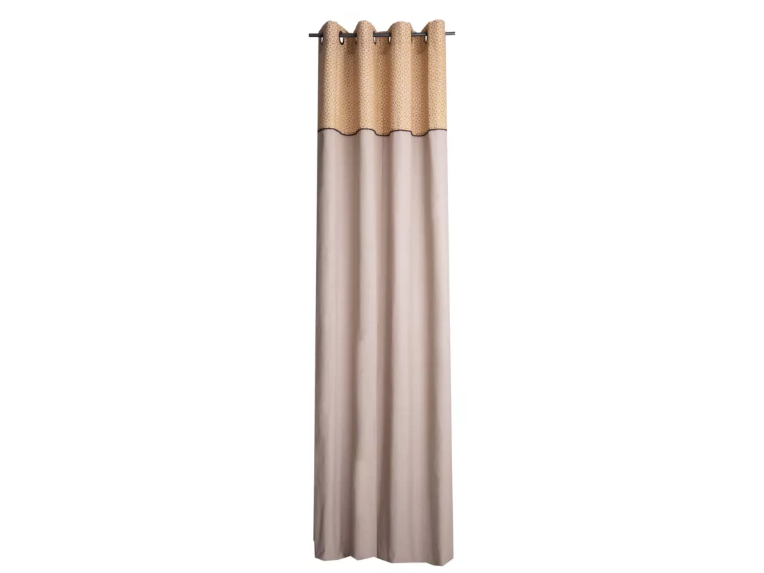 Rideau à œillets en coton chambray curry 135x250