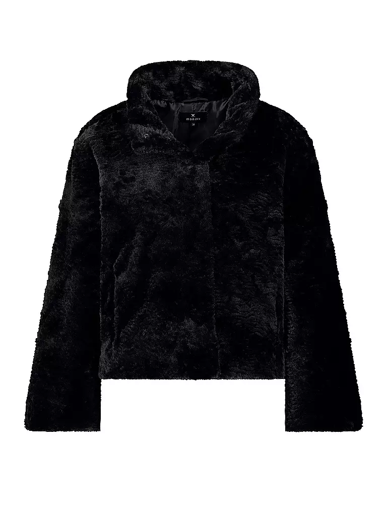 MONARI Jacke in Felloptik schwarz