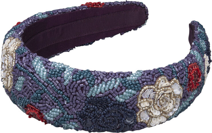 Becksöndergaard Wintery Wide Beaded Hairbrace Plum perfect