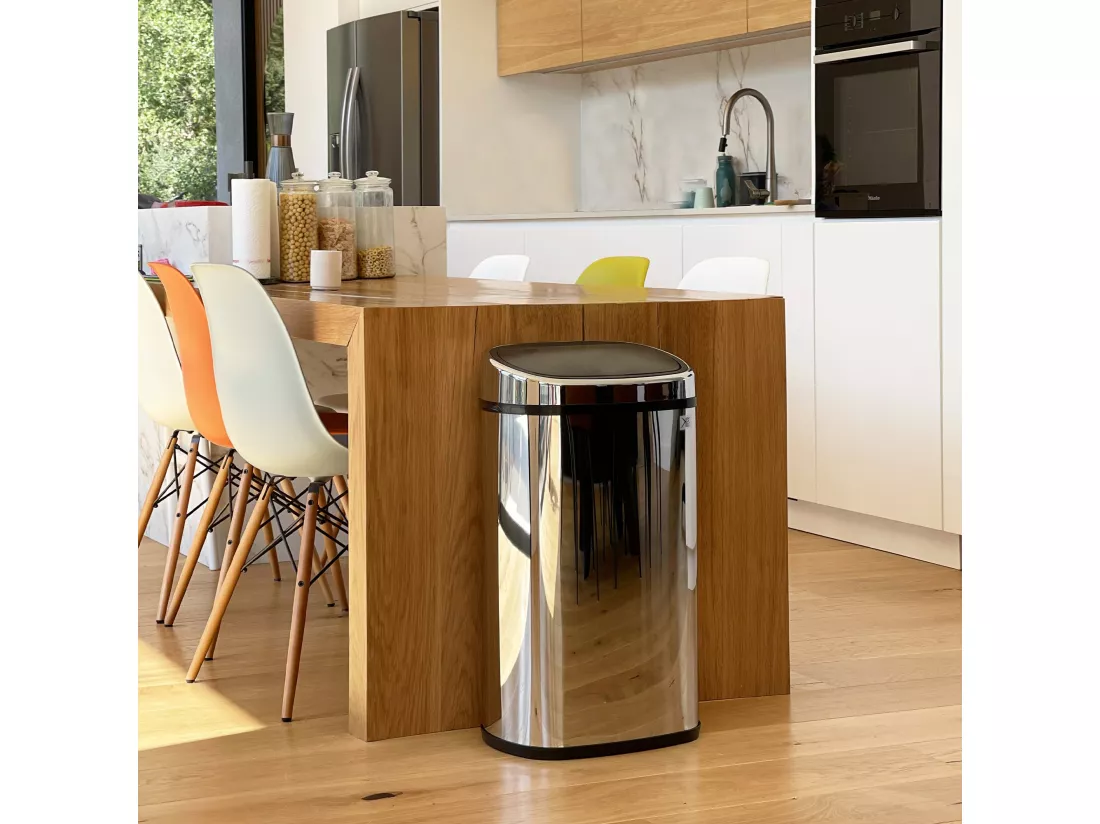 Poubelle de cuisine push CITY Argent Acier inoxydable 48 L