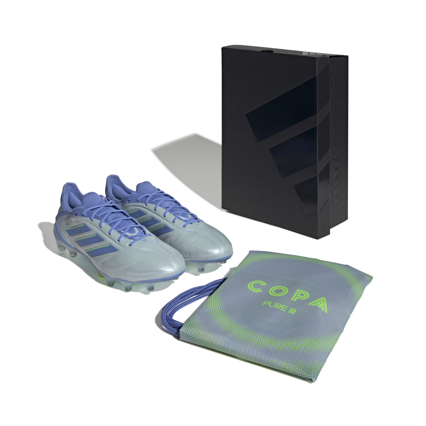 Adidas Copa Pure III Elite Gras Voetbalschoenen (FG) Blauw Grijs Neongeel