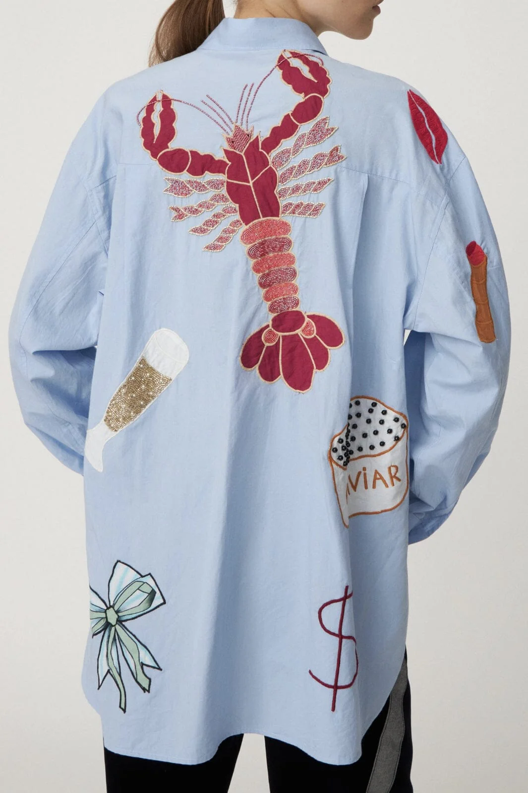 Stella Nova Bead Embellished Shirt 307 dust blue