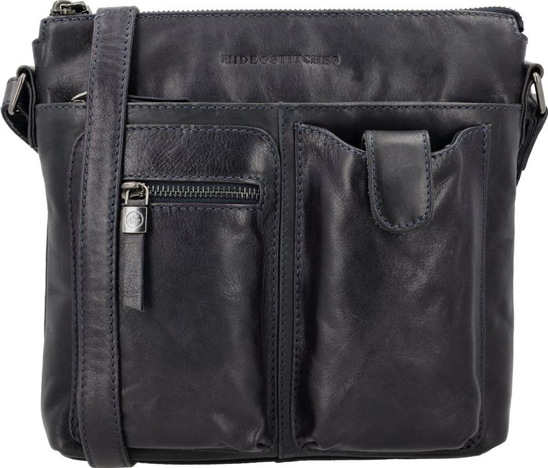 Micmacbags - Porto - Schoudertas - Donker Navy - Leer
