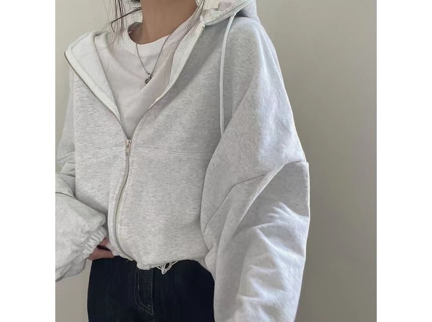 Coris - Effen hoodie met trekkoord en rits