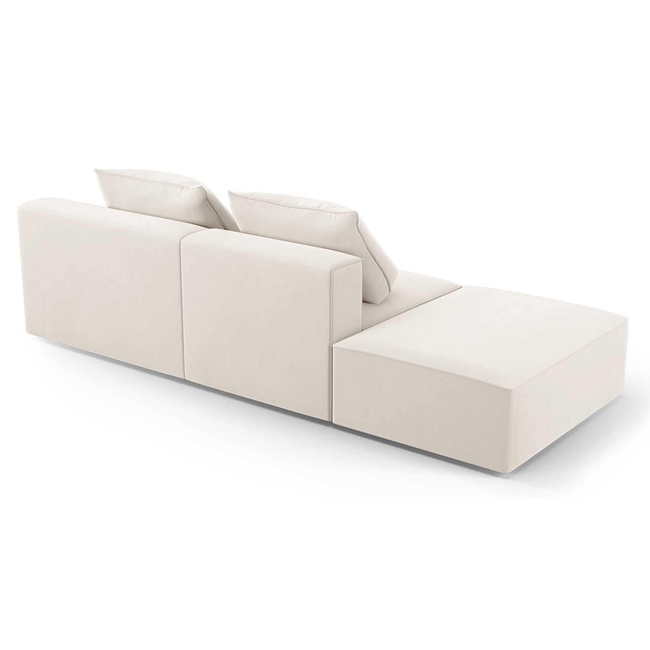 Mazzini Sofas Canapé Gauche en Velours Ivy 4 Places beige - 265x105x89 cm