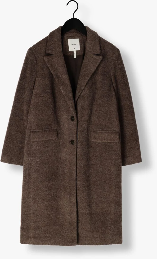 OBJECT grijze object mantel objolga wool coat noos