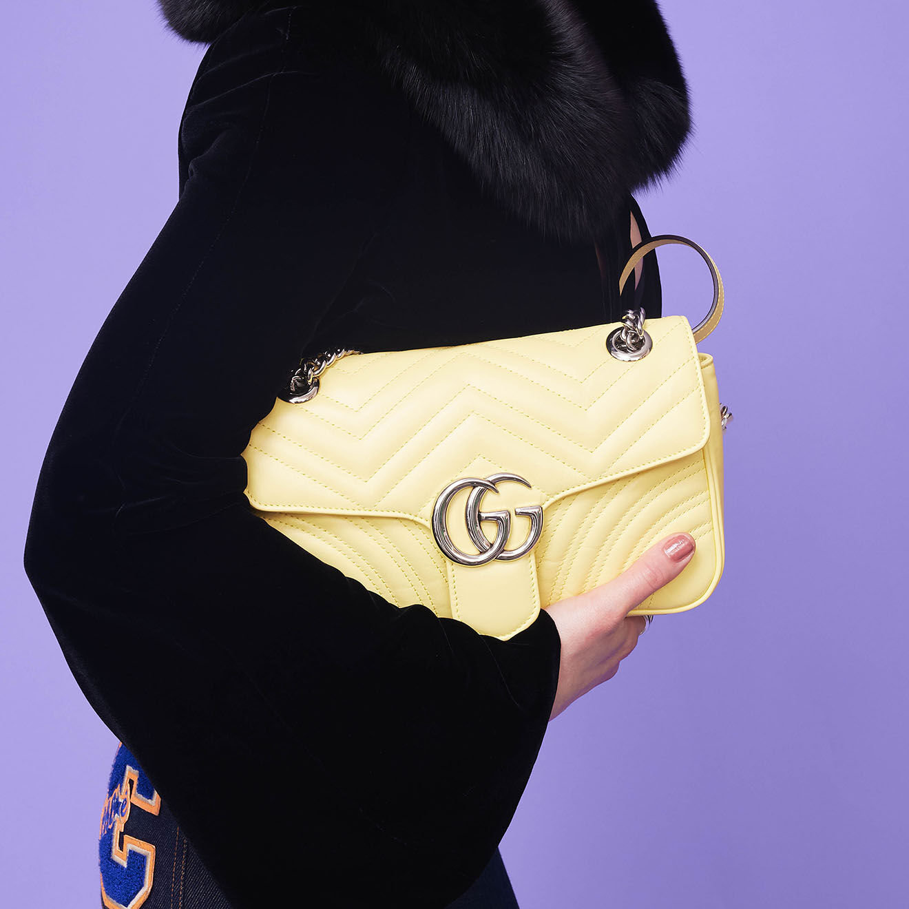 Gucci Sac porté épaule Marmont en Cuir jaune - Neuf sans étiquette - L.22 cm