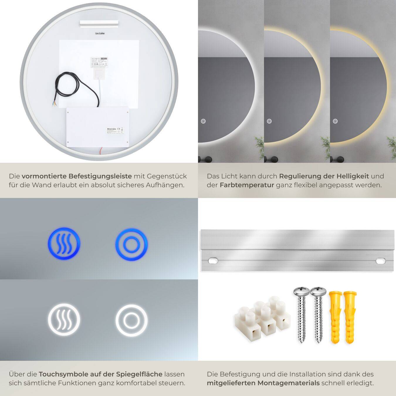 Runder LED Badezimmerspiegel Aurora