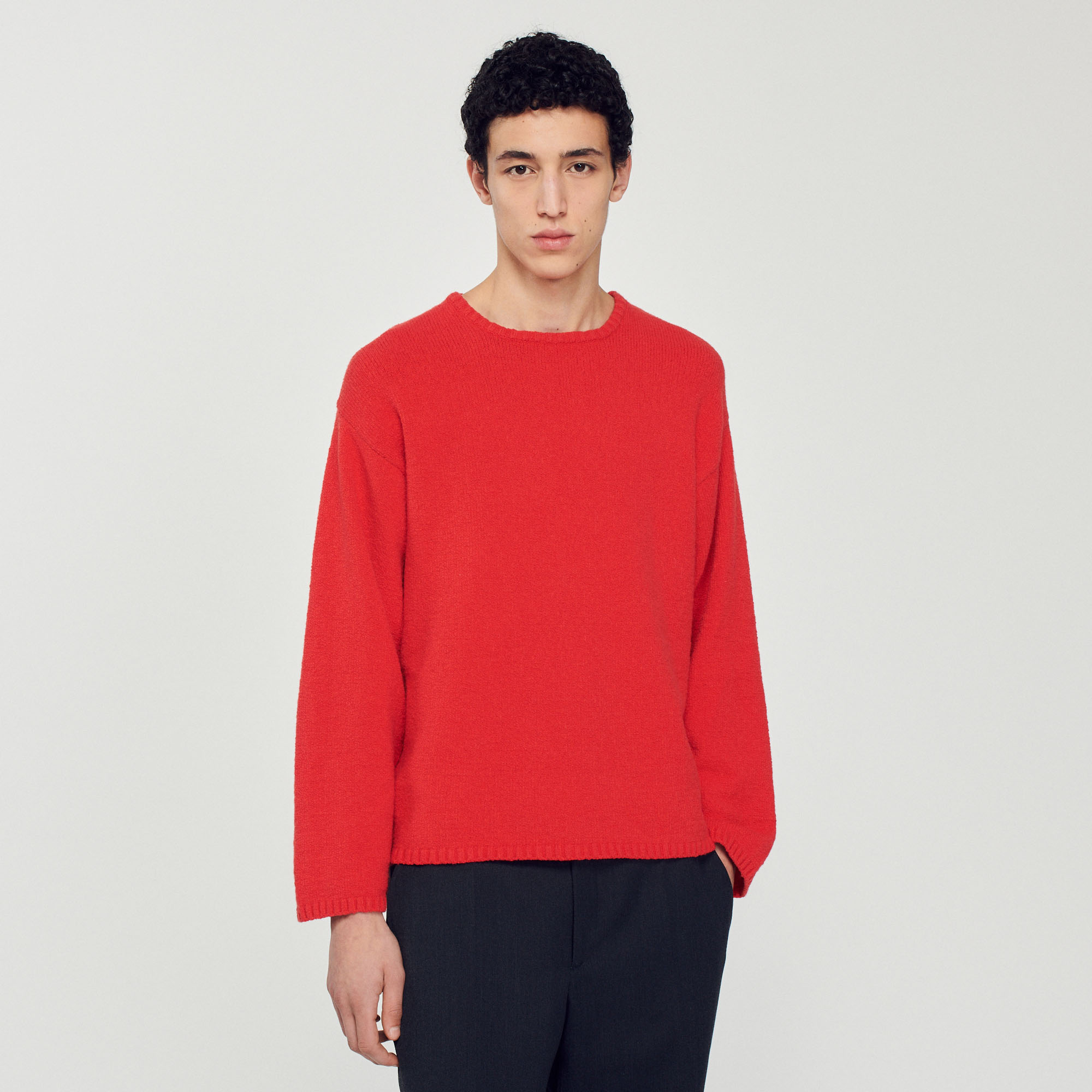 Pull en maille bouclee