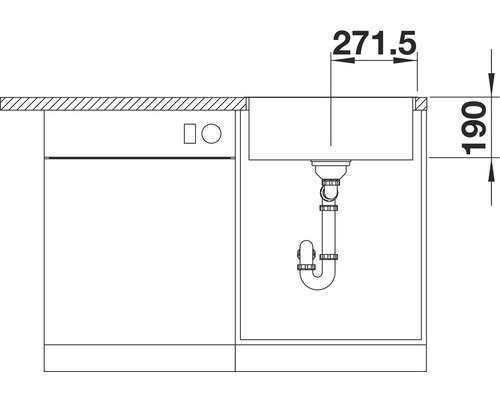 Blanco SUBLINE 500-IF/A spoelbak, 543 x 510 mm, antraciet, 524111