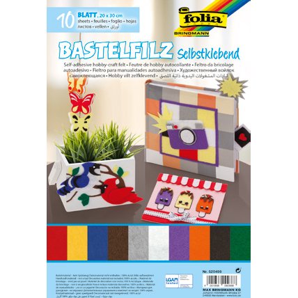 Feutrine de bricolage, 200 x 300 mm, autoadhésif