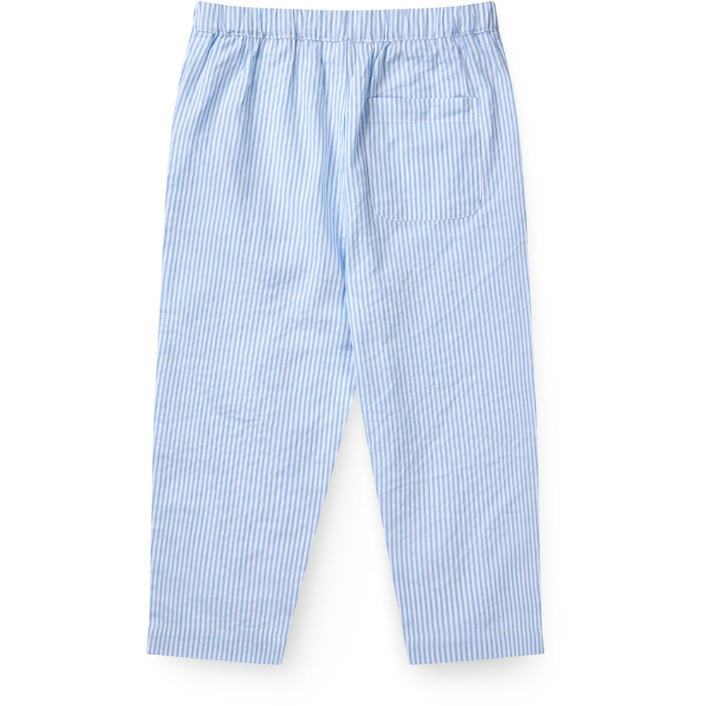 Køb COPENHAGEN COLORS Sky Blue W Cream Stripe Seersucker Bukser