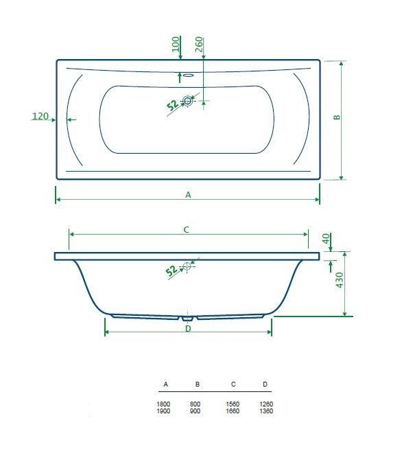 Best Design Wellness ligbad 180x80x42cm
