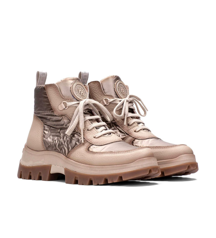 Botas de cano curto Hispanitas Meryl em couro bege