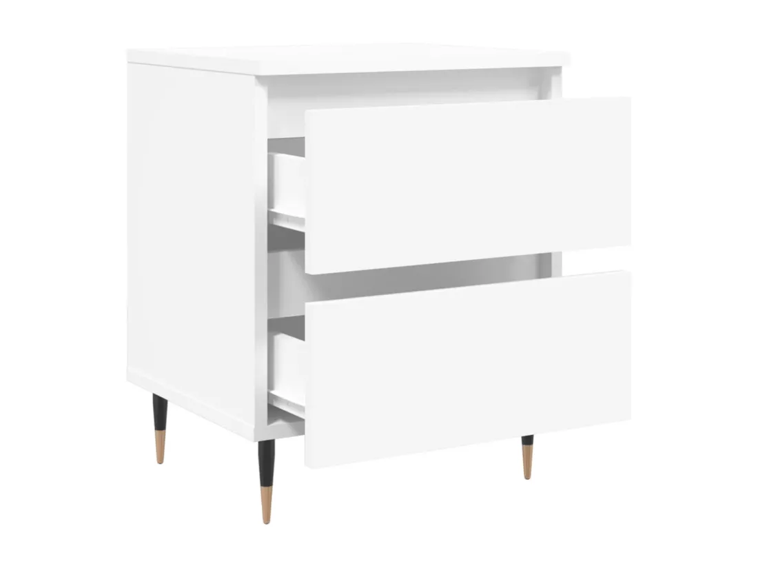 Table de chevet Blanc 40x35x50 cm Bois d’ingénierie