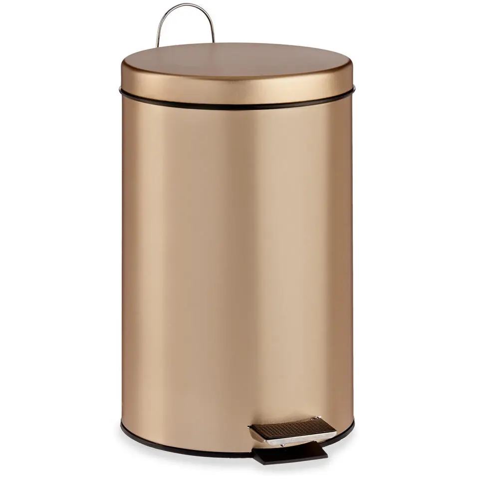 Berilo Pedaalemmer - metaal - 12L - goudkleurig - 40 cm