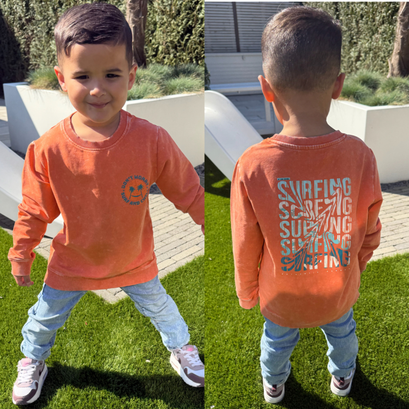 Don't worry surfing sweater - Mock Orange