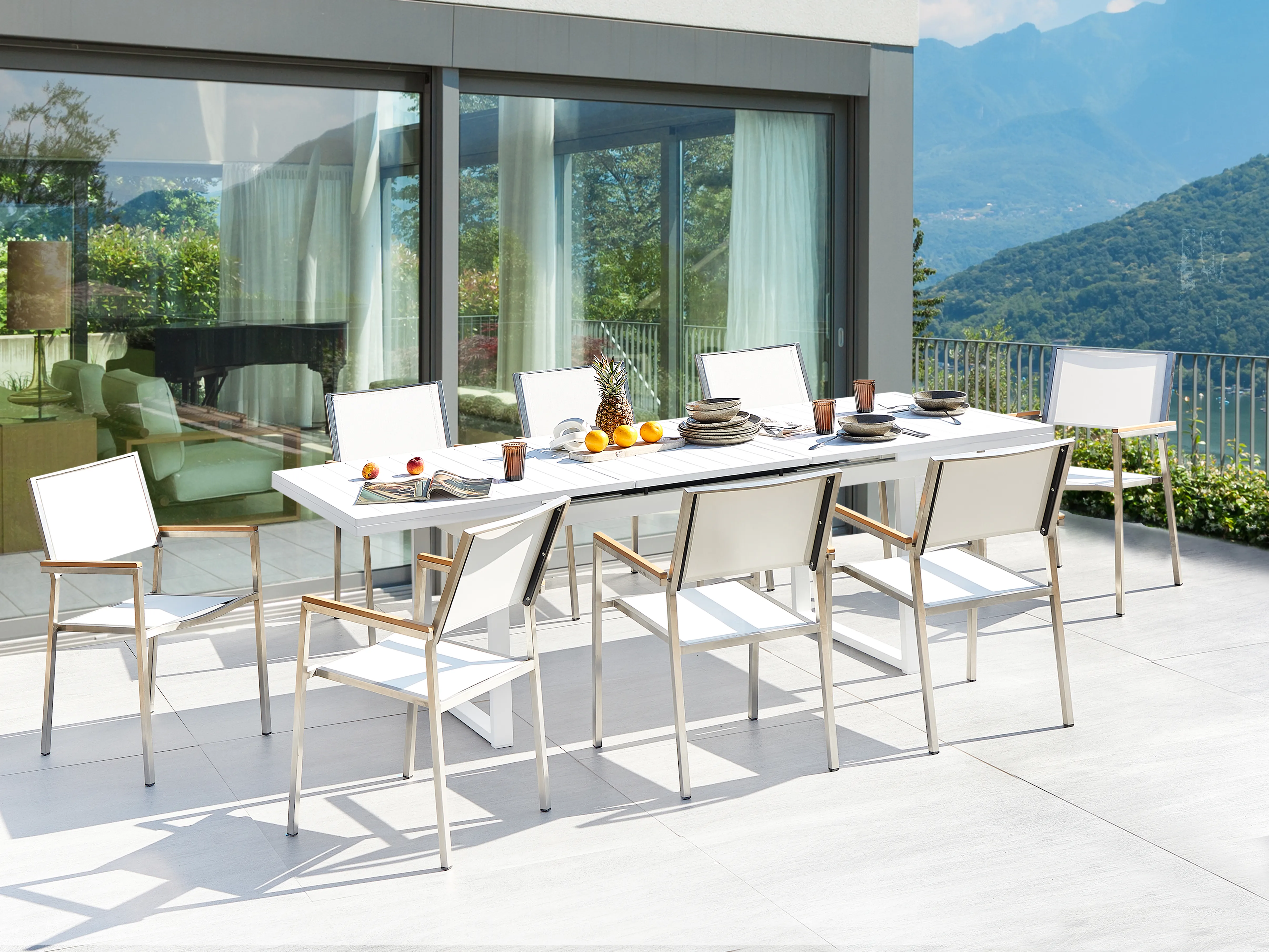 Tuinset 8-zits VALCANETTO/GROSSETO Metaal Wit