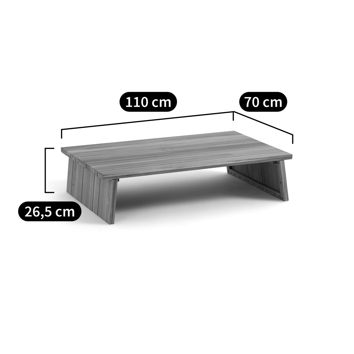 LA REDOUTE INTERIORS<br>Mesa baixa para exterior, mogno, Brut