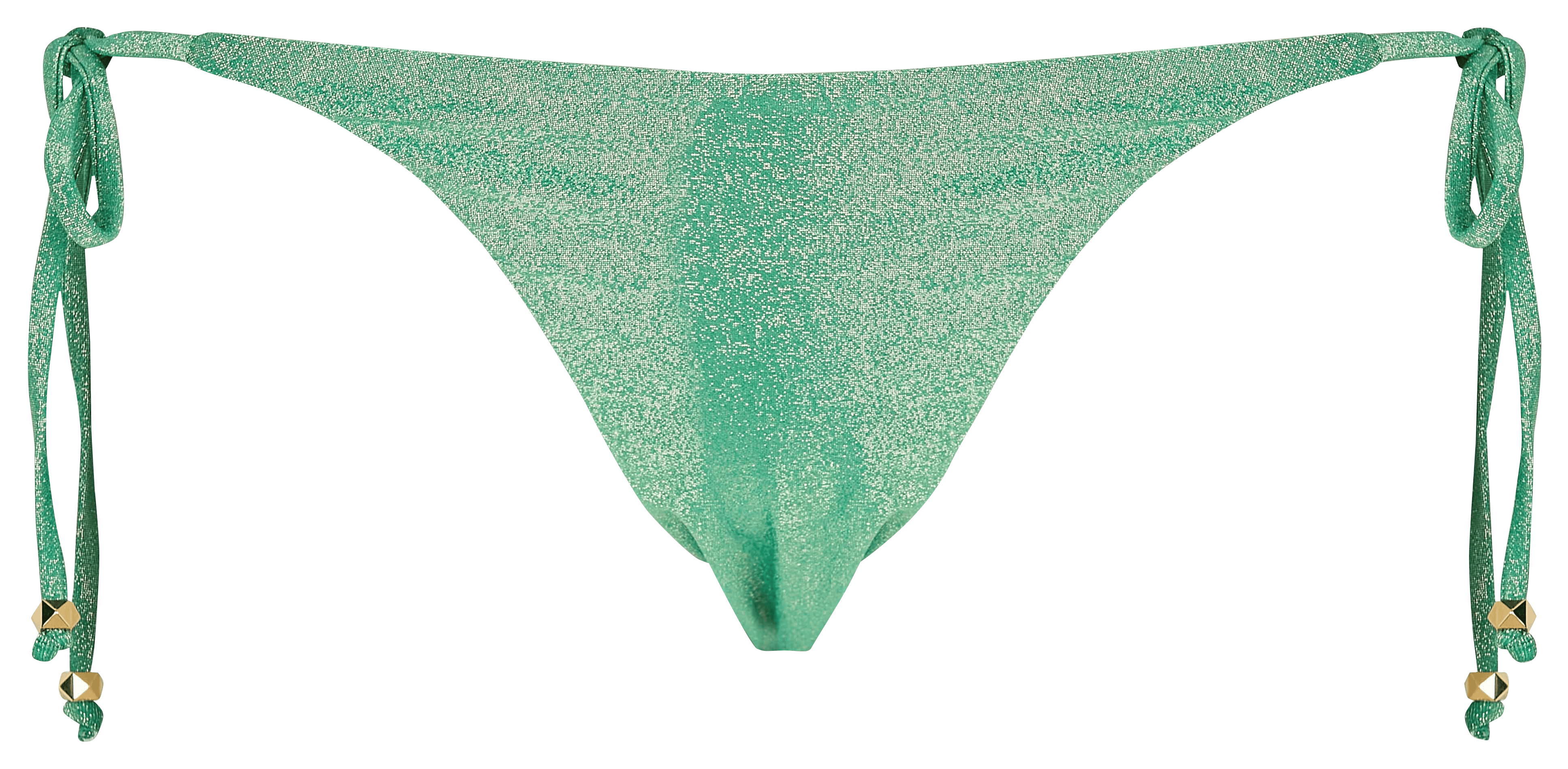 NINA - Culotte de bain échancrée en fils lurex| Vert