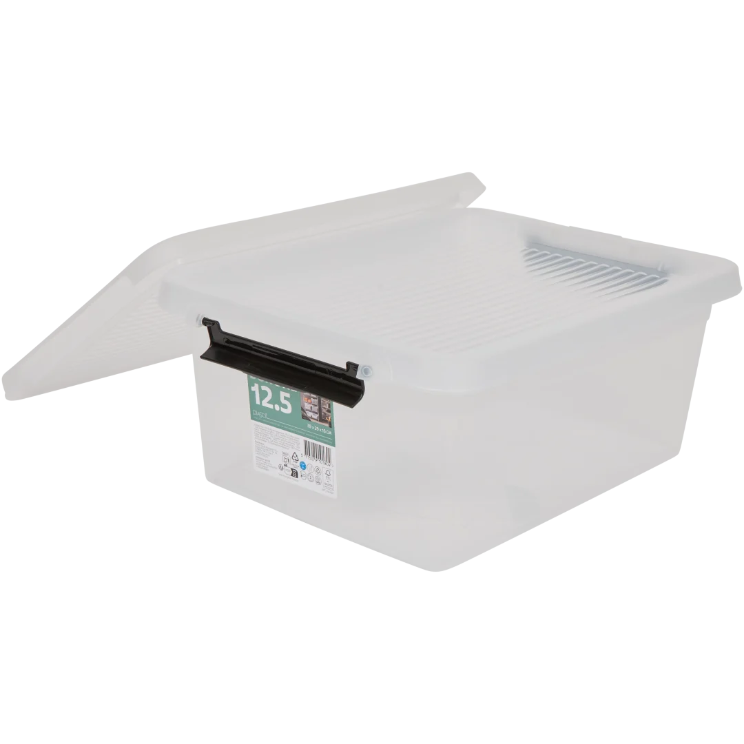 Opbergbox met klemdeksel 12,5 liter | 38,5 x 28,5 x 16,5 cm