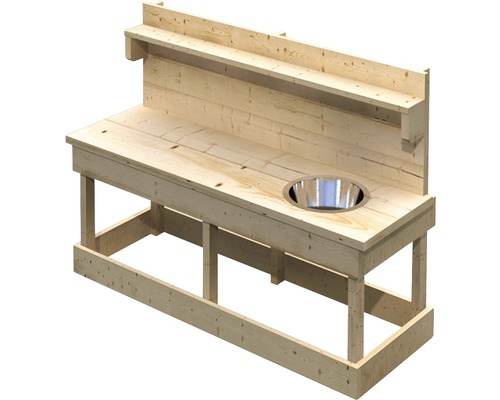 AKUBI Sandy modderkeuken met accessoires 119,5x44x86 cm